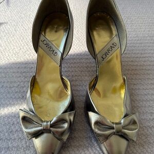 Rare Vintage Silver Joan and David Bow Stilettos